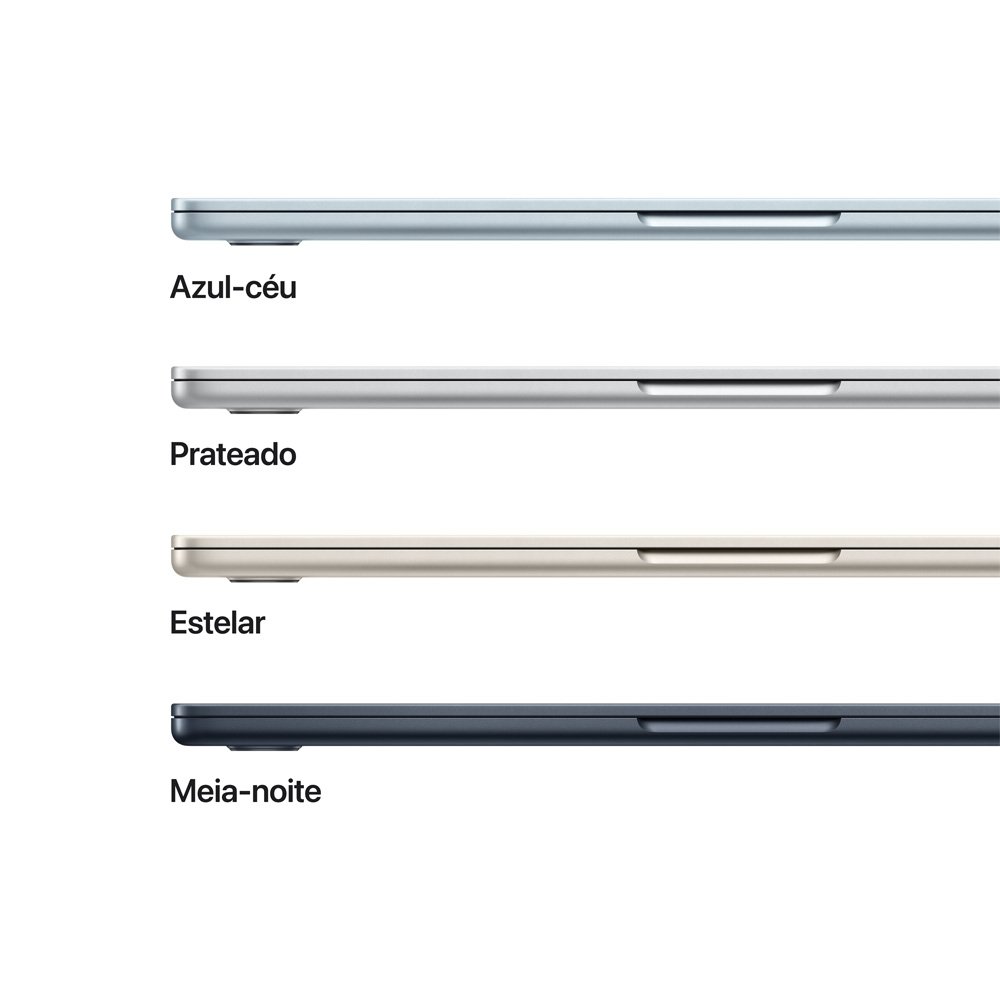 MacBook Air Apple 13 Chip M5, CPU de 10 Núcleos, GPU de 10 Núcleos, Neural Engine de 16 Núcleos, 1TB, Meia-Noite - MDHF4BZ/A - view 4