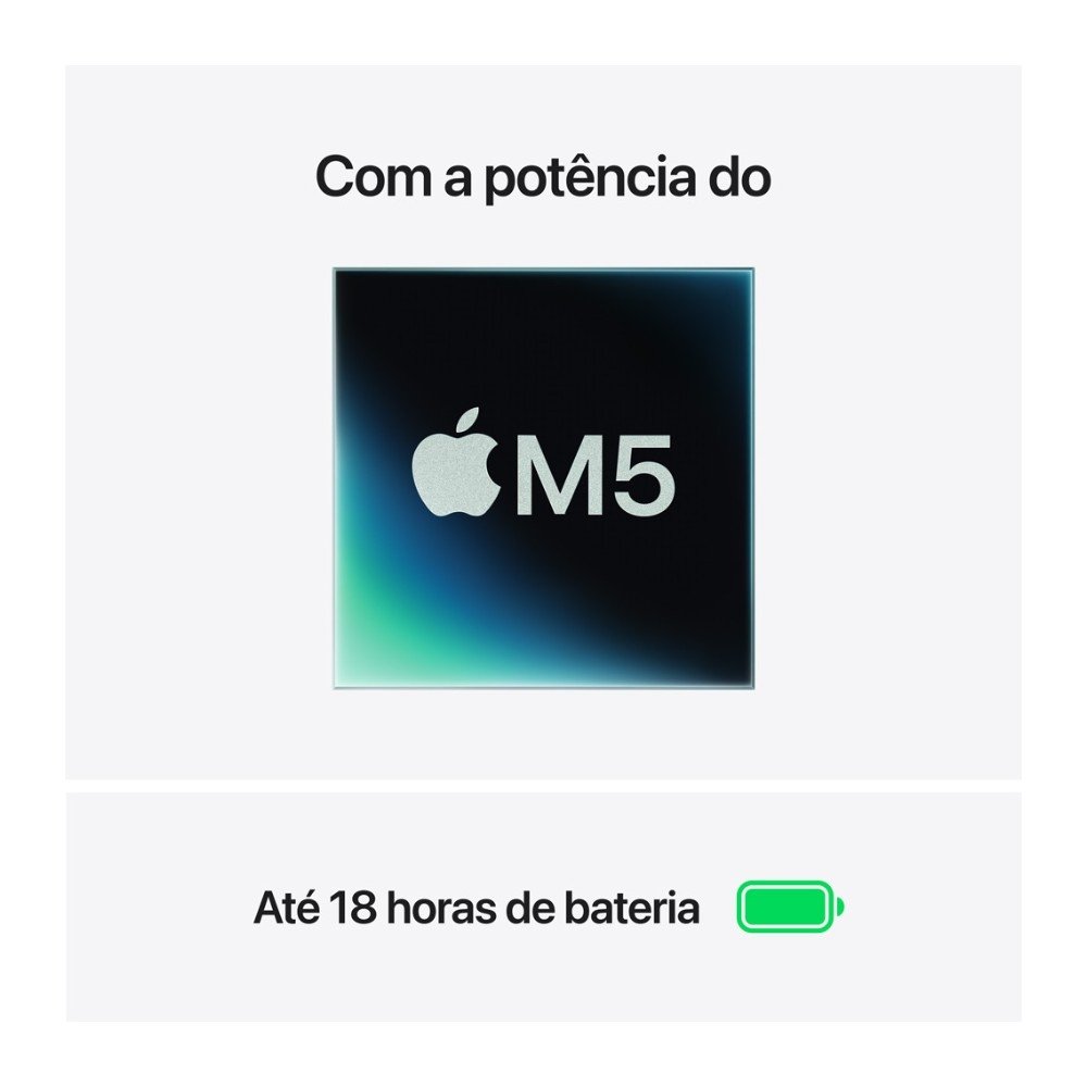 MacBook Air Apple 13" Chip M5, CPU de 10 Núcleos, GPU de 10 Núcleos, Neural Engine de 24 Núcleos, 1TB, Azul-céu - MDHK4BZ/A MacBook Air Apple 13" Chip M5, CPU de 10 Núcleos, GPU de 10 Núcleos, Neural Engine de 24 Núcleos, 1TB, Azul-céu - MDHK4BZ/A