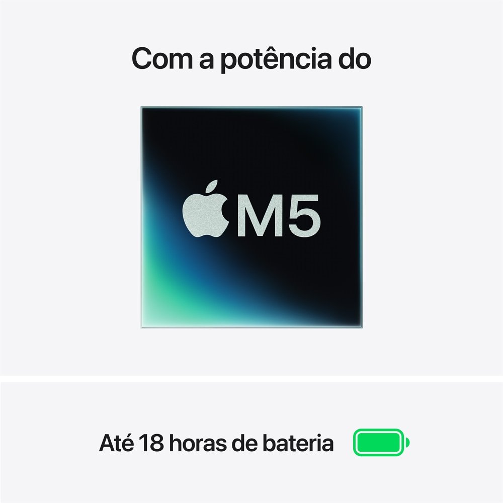 MacBook Air Apple 15 Chip M5, CPU de 10 Núcleos, GPU de 10 Núcleos, Neural Engine de 16 Núcleos, 512GB, Prateado - MDV94BZ/A - view 3