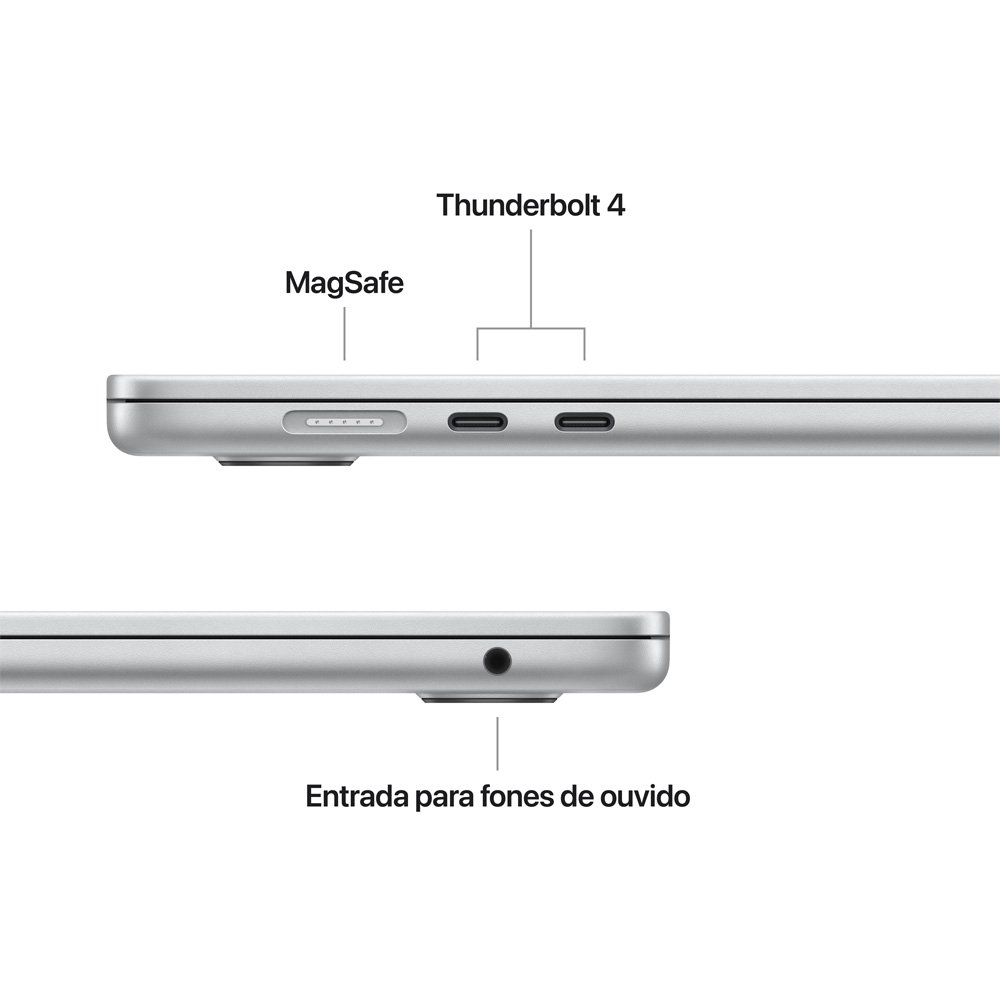 MacBook Air Apple 15 Chip M5, CPU de 10 Núcleos, GPU de 10 Núcleos, Neural Engine de 16 Núcleos, 512GB, Prateado - MDV94BZ/A - view 5
