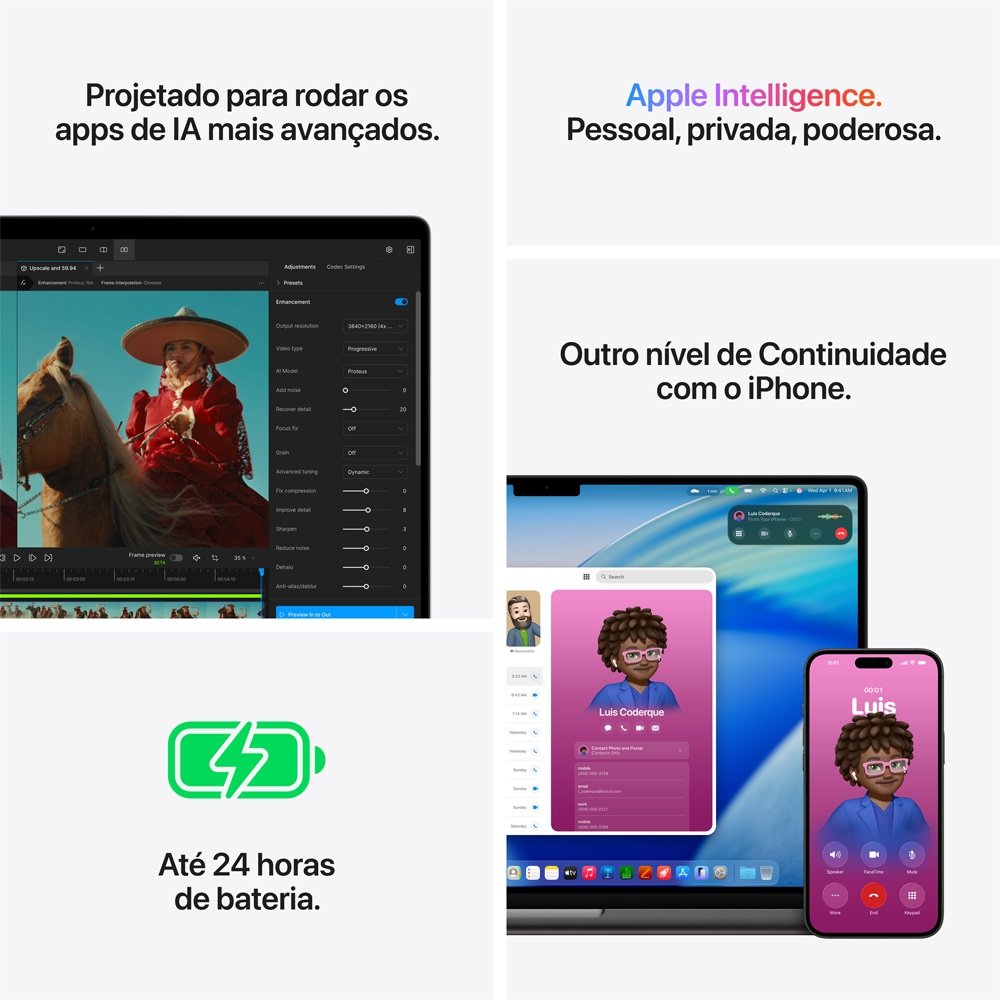 MacBook Pro Apple 16 Chip M5 Pro, CPU 18 Núcleos, GPU 20 Núcleos, 24GB, SSD 1TB, Prateado - MGE44BZ/A - view 8