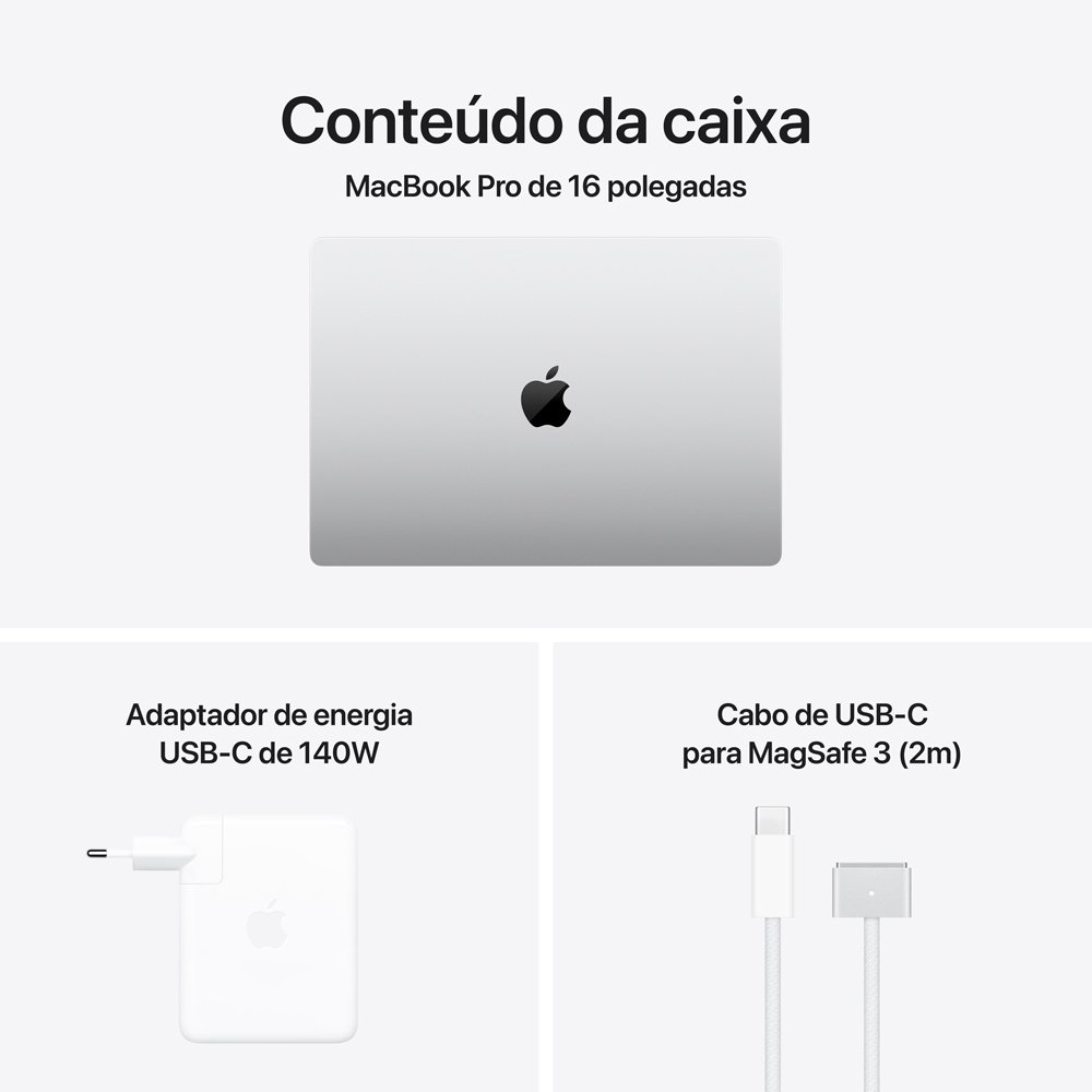 MacBook Pro Apple 16 Chip M5 Pro, CPU 18 Núcleos, GPU 20 Núcleos, 24GB, SSD 1TB, Prateado - MGE44BZ/A - view 9