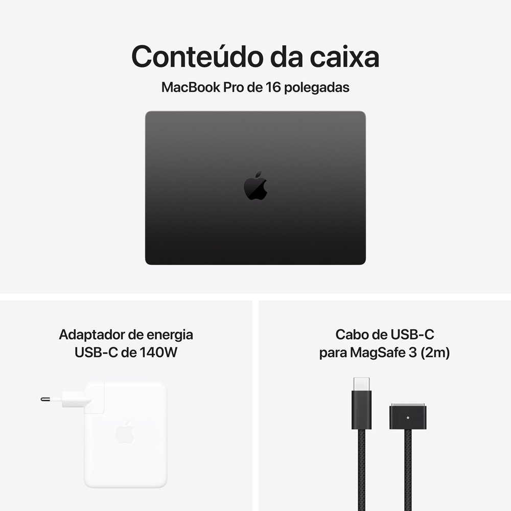 MacBook Pro Apple 16 Chip M5 Pro, CPU 18 Núcleos, GPU 20 Núcleos, 24GB, SSD 1TB, Preto-Espacial - MGEA4BZ/A - view 9