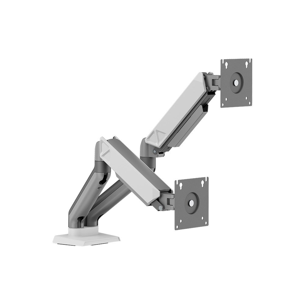 Imagem 4 de 6 do produto Suporte de Mesa Articulado para 2 Monitores de 17" a 32" Elements Audaz Duo, com Pistão a Gás, Branco - 72139