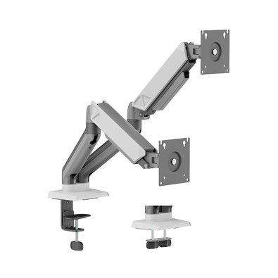 Suporte de Mesa Articulado para 2 Monitores de 17" a 32" Elements Audaz Duo, com Pistão a Gás, Branco - 72139