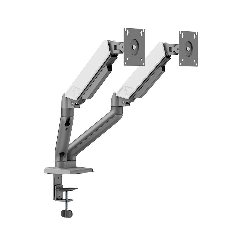 Imagem 5 de 6 do produto Suporte de Mesa Articulado para 2 Monitores de 17" a 32" Elements Audaz Duo, com Pistão a Gás, Branco - 72139