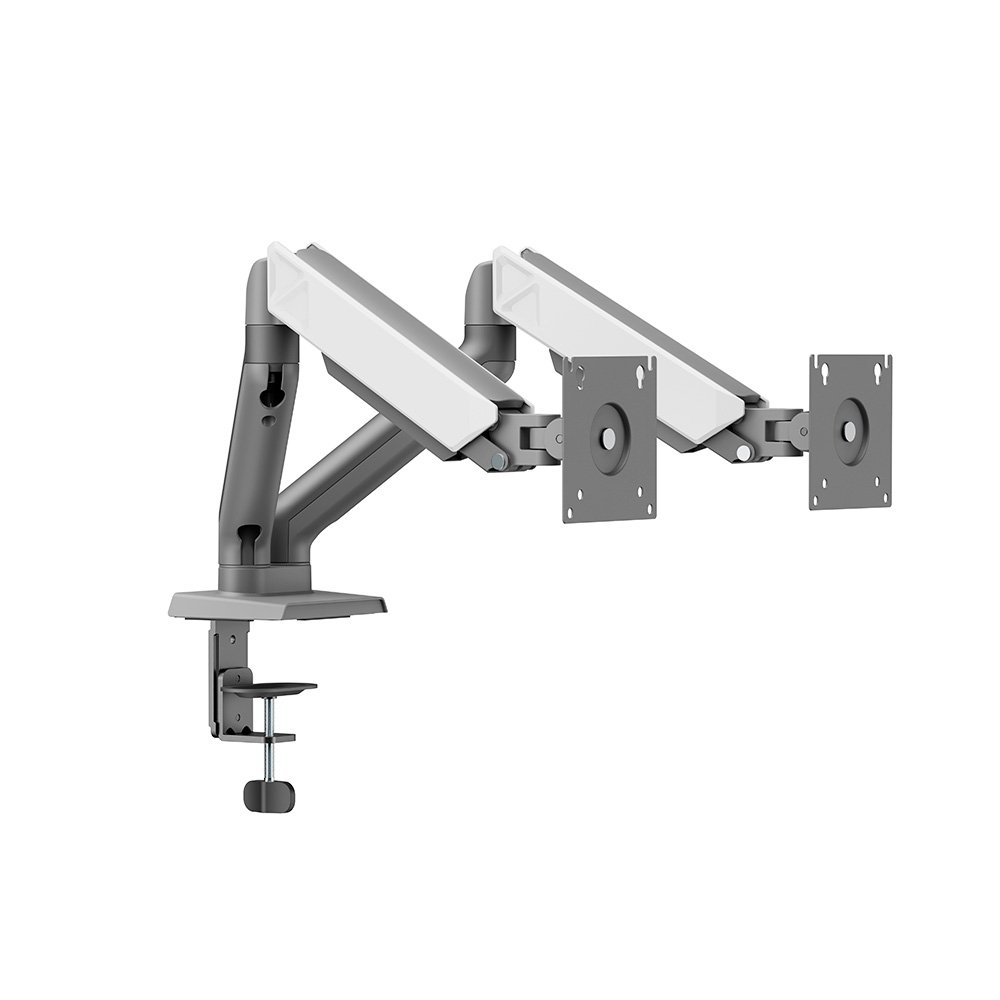 Imagem 6 de 6 do produto Suporte de Mesa Articulado para 2 Monitores de 17" a 32" Elements Audaz Duo, com Pistão a Gás, Branco - 72139