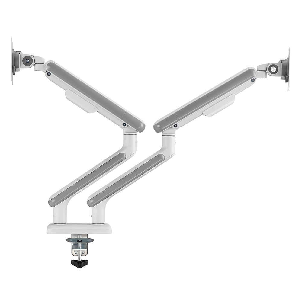 Imagem 2 de 10 do produto Suporte de Mesa Articulado para 2 Monitores de 17" a 32" Elements Aice Duo, com Pistão a Gás, Premium, Branco - 72131