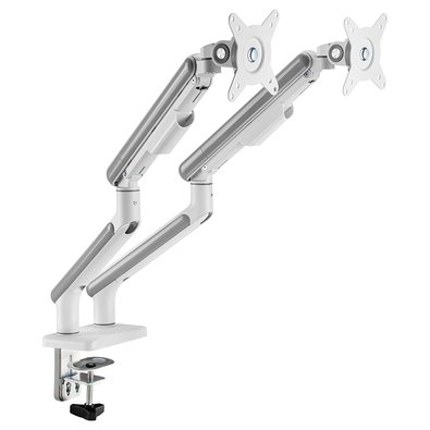 Suporte de Mesa Articulado para 2 Monitores de 17" a 32" Elements Aice Duo, com Pistão a Gás, Premium, Branco - 72131