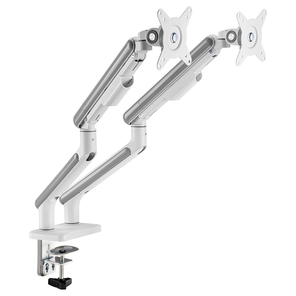 Suporte de Mesa Articulado para 2 Monitores de 17" a 32" Elements Aice Duo, com Pistão a Gás, Premium, Branco - 72131