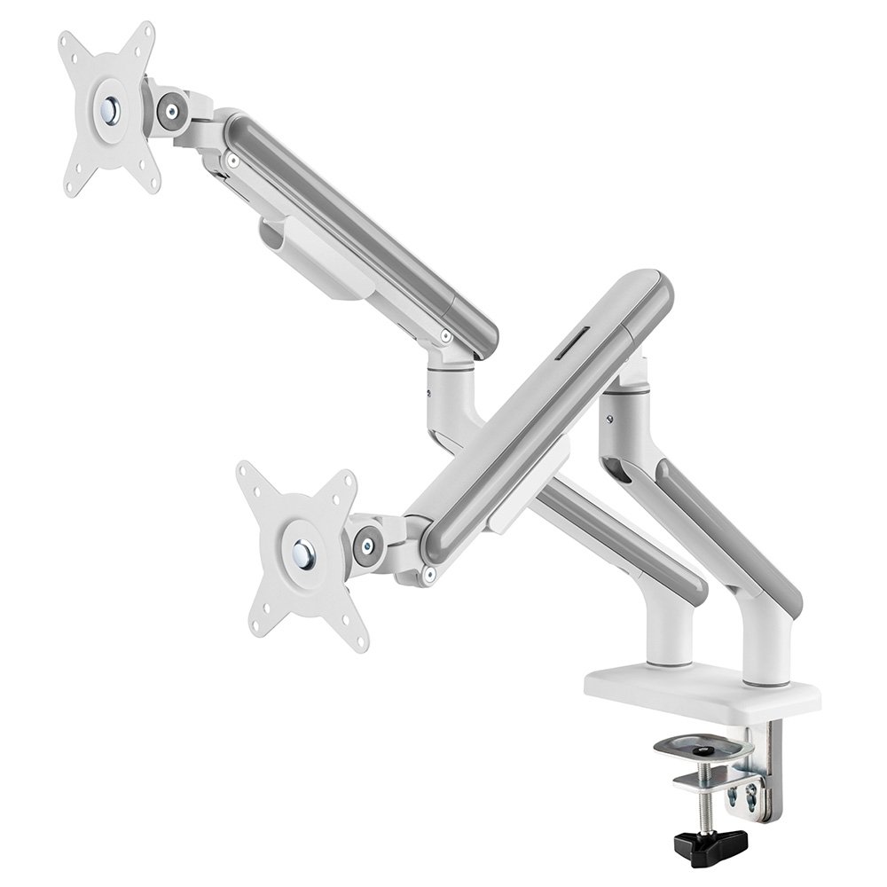Imagem 3 de 10 do produto Suporte de Mesa Articulado para 2 Monitores de 17" a 32" Elements Aice Duo, com Pistão a Gás, Premium, Branco - 72131