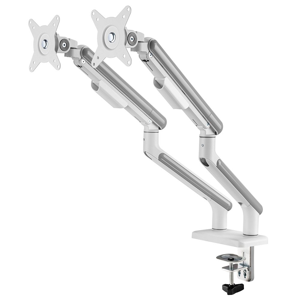 Imagem 4 de 10 do produto Suporte de Mesa Articulado para 2 Monitores de 17" a 32" Elements Aice Duo, com Pistão a Gás, Premium, Branco - 72131