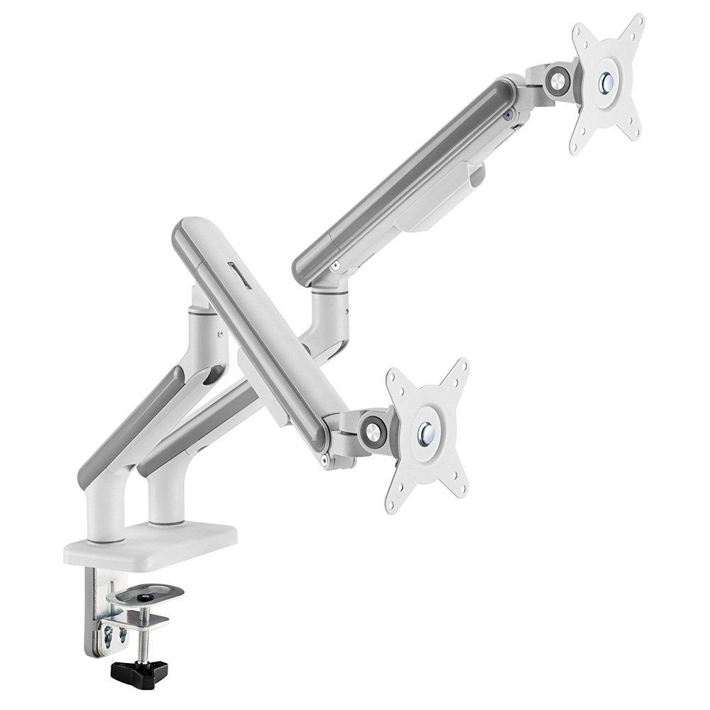 Imagem 5 de 10 do produto Suporte de Mesa Articulado para 2 Monitores de 17" a 32" Elements Aice Duo, com Pistão a Gás, Premium, Branco - 72131