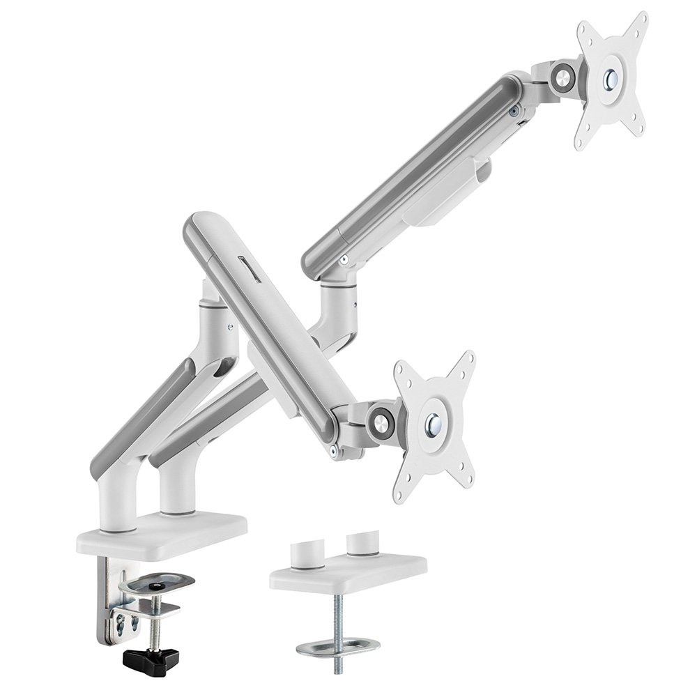 Imagem 6 de 10 do produto Suporte de Mesa Articulado para 2 Monitores de 17" a 32" Elements Aice Duo, com Pistão a Gás, Premium, Branco - 72131