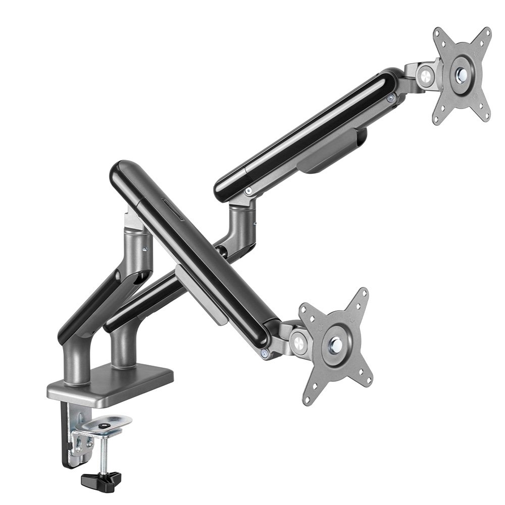 Imagem 3 de 8 do produto Suporte de Mesa Articulado para 2 Monitores de 17" a 32" Elements Aice Duo, com Pistão a Gás, Premium, Preto - 72133