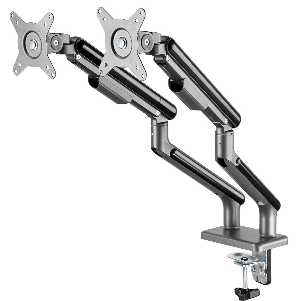 Imagem 4 de 8 do produto Suporte de Mesa Articulado para 2 Monitores de 17" a 32" Elements Aice Duo, com Pistão a Gás, Premium, Preto - 72133