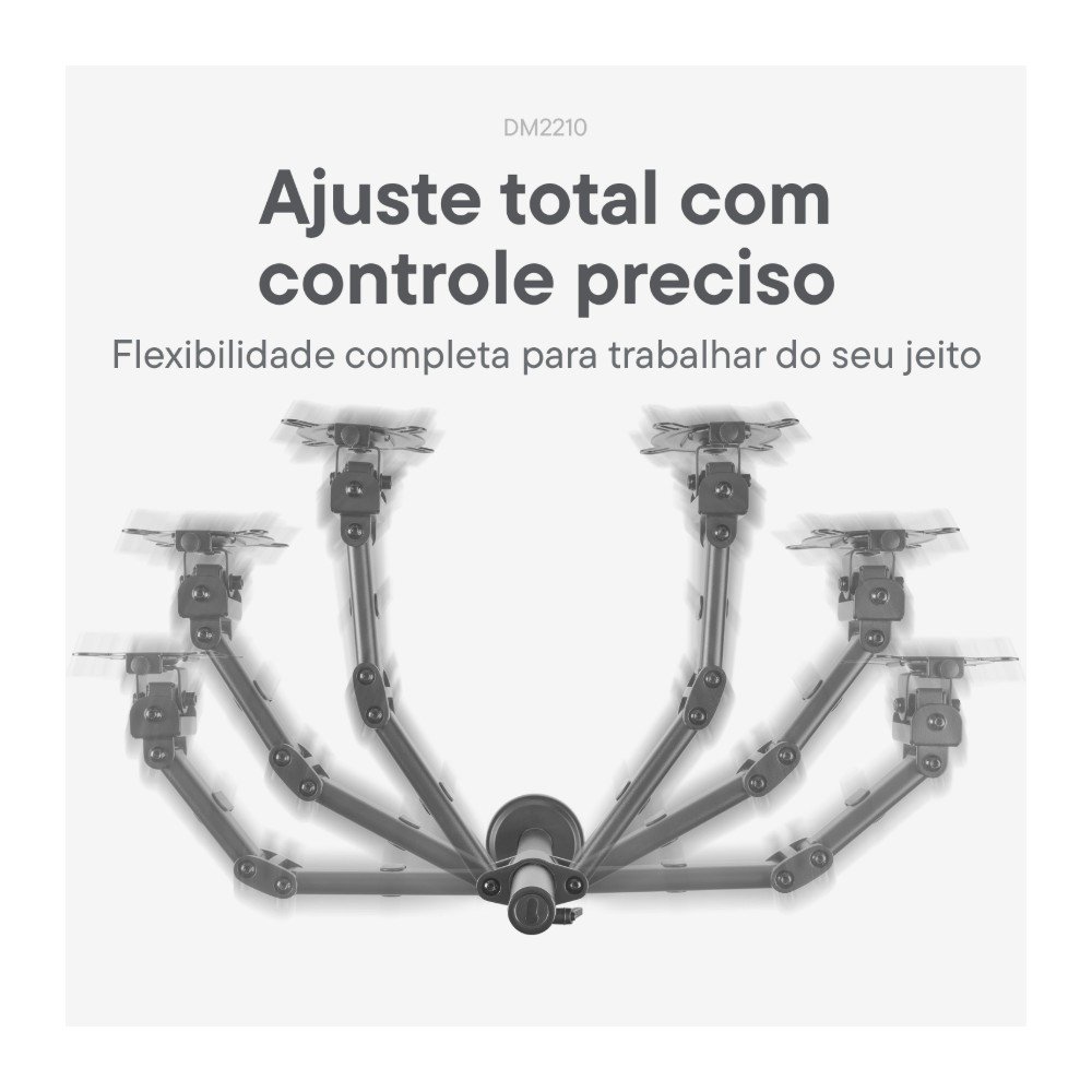 Suporte de Mesa Articulado para 2 Monitores de 13 a 32 One For All, com Ajustes Ergonômicos, Preto - DM2210 - view 4