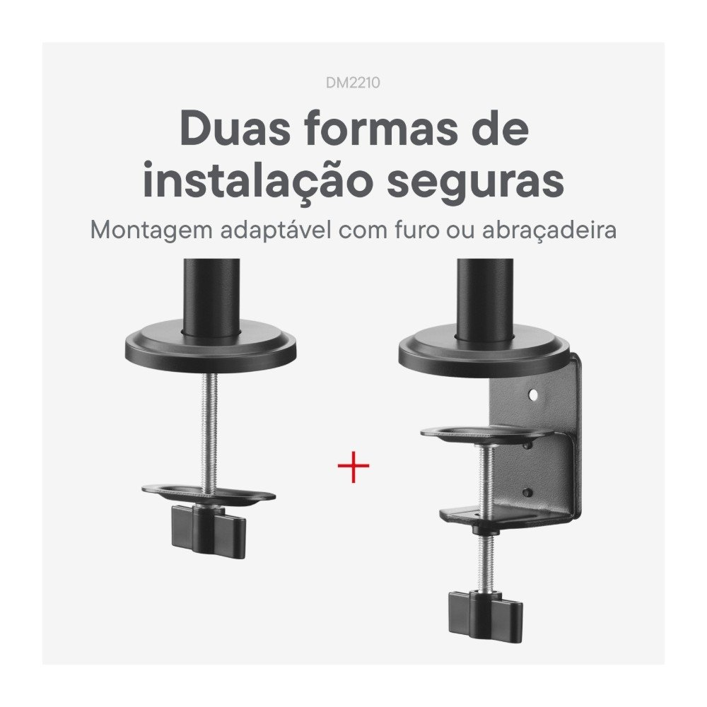 Suporte de Mesa Articulado para 2 Monitores de 13 a 32 One For All, com Ajustes Ergonômicos, Preto - DM2210 - view 5