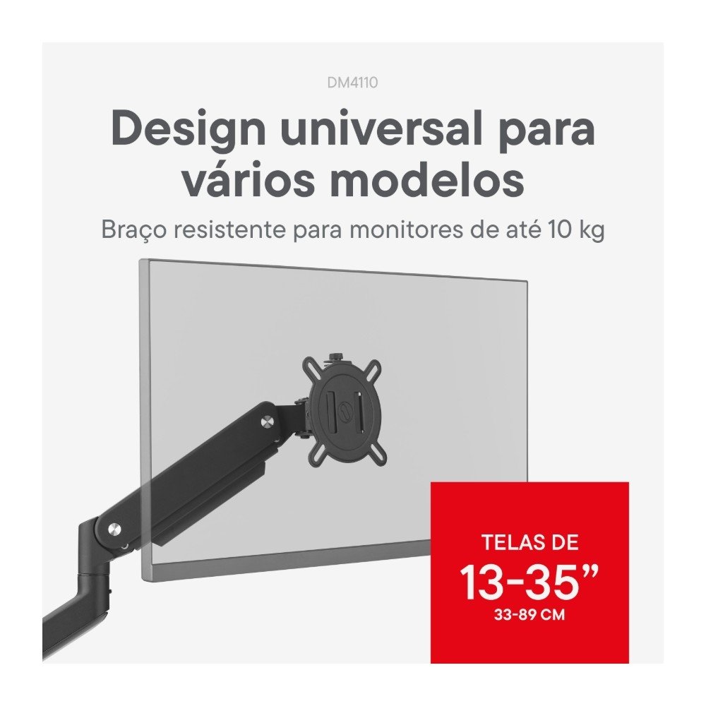 Imagem 3 de 11 do produto Suporte de Mesa Articulado para Monitor de 13" a 35" One For All, Ajuste com Mola Mecânica, Preto - DM4110