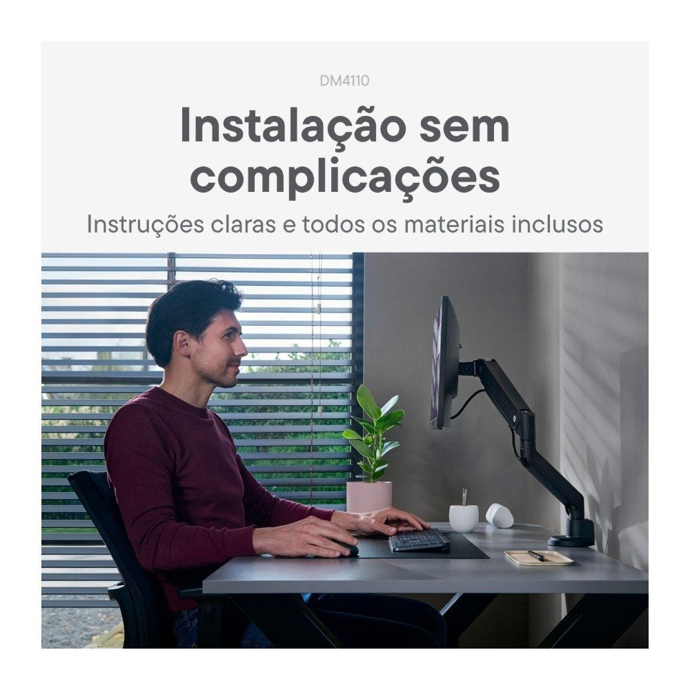 Imagem 7 de 11 do produto Suporte de Mesa Articulado para Monitor de 13" a 35" One For All, Ajuste com Mola Mecânica, Preto - DM4110