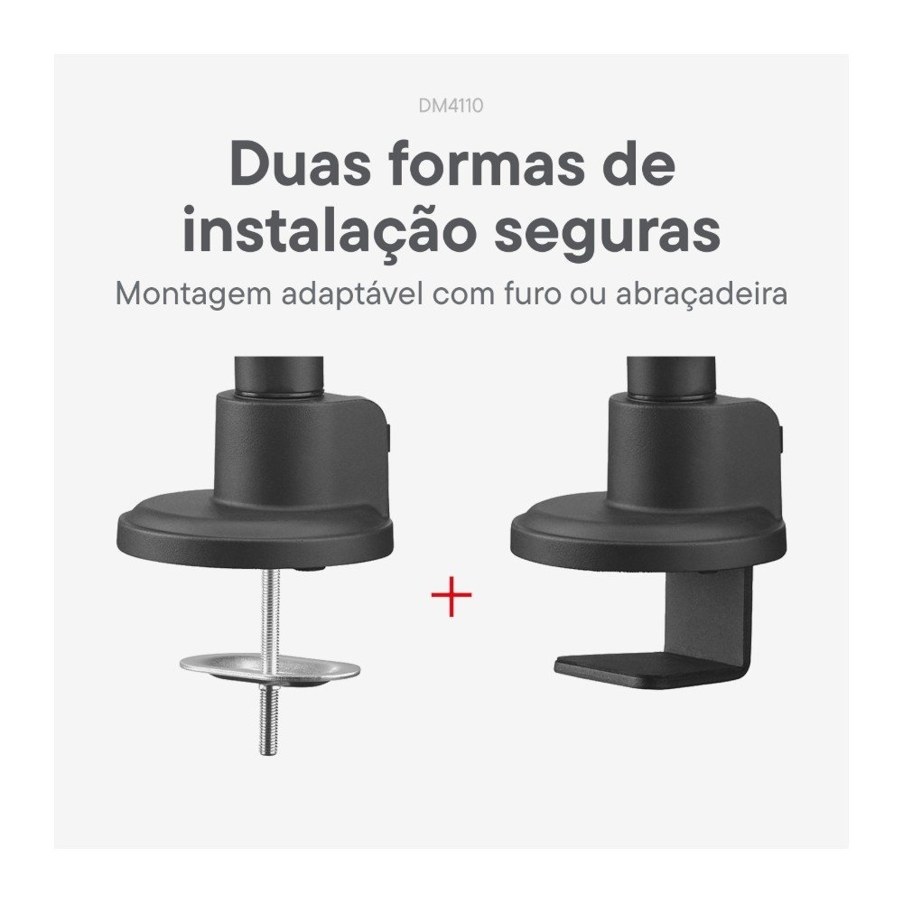 Imagem 6 de 11 do produto Suporte de Mesa Articulado para Monitor de 13" a 35" One For All, Ajuste com Mola Mecânica, Preto - DM4110