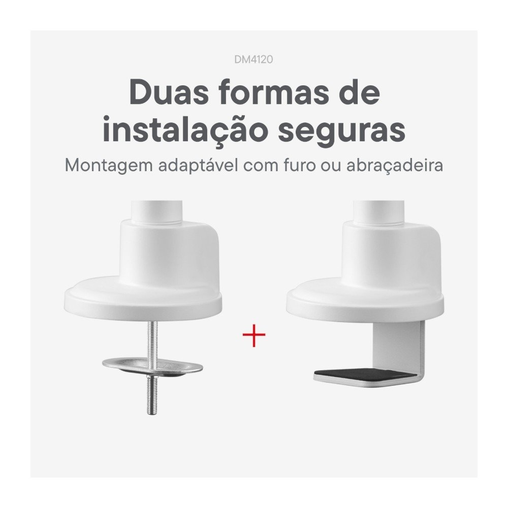 Imagem 6 de 11 do produto Suporte de Mesa Articulado para Monitor de 13" a 35" One For All, Ajuste com Mola Mecânica, Branco - DM4120
