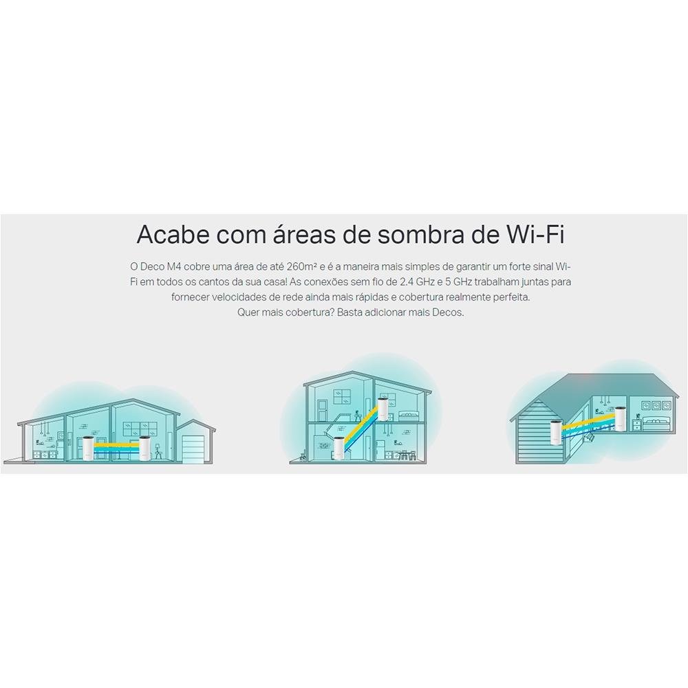 Roteador TP-Link Deco M4 Mesh Dual Band AC1200, 2 Antenas, Branco - DECO M4 (2-PACK) Roteador TP-Link Deco M4 Mesh Dual Band AC1200, 2 Antenas, Branco - DECO M4 (2-PACK)
