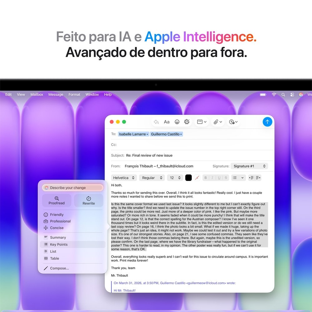 "MacBook Neo Apple 13"" Chip A18 Pro, CPU de 6 Núcleos, GPU de 5 Núcleos, 512GB, Touch ID, Prateado - MHFC4BZ/A" - view 7
