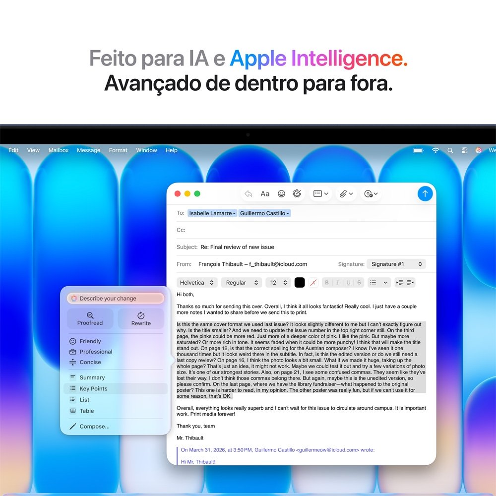 MacBook Neo Apple 13 Chip A18 Pro, CPU de 6 Núcleos, GPU de 5 Núcleos, 512GB Touch ID, Índigo - MHFG4BZ/A - view 4