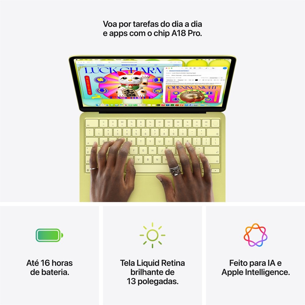 MacBook Neo Apple 13 Chip A18 Pro, CPU de 6 Núcleos, GPU de 5 Núcleos, 512GB Touch ID, Índigo - MHFG4BZ/A - view 9