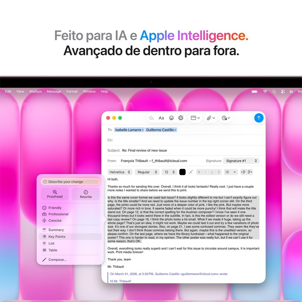 "MacBook Neo Apple 13"" Chip A18 Pro, CPU de 6 Núcleos, GPU de 5 Núcleos, 256GB, Blush - MHFH4BZ/A" - view 5