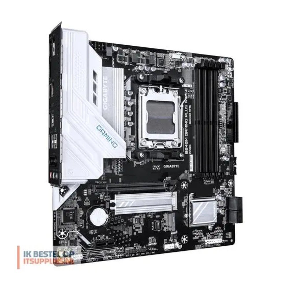 Imagem 3 de 4 do produto Placa Mãe Gigabyte B840M GAMING PLUS WIFI6E, AMD AM5, Micro ATX, DDR5, Wi-Fi 6E, Bluetooth, Preto - B840M GAMING PLUS WF6E