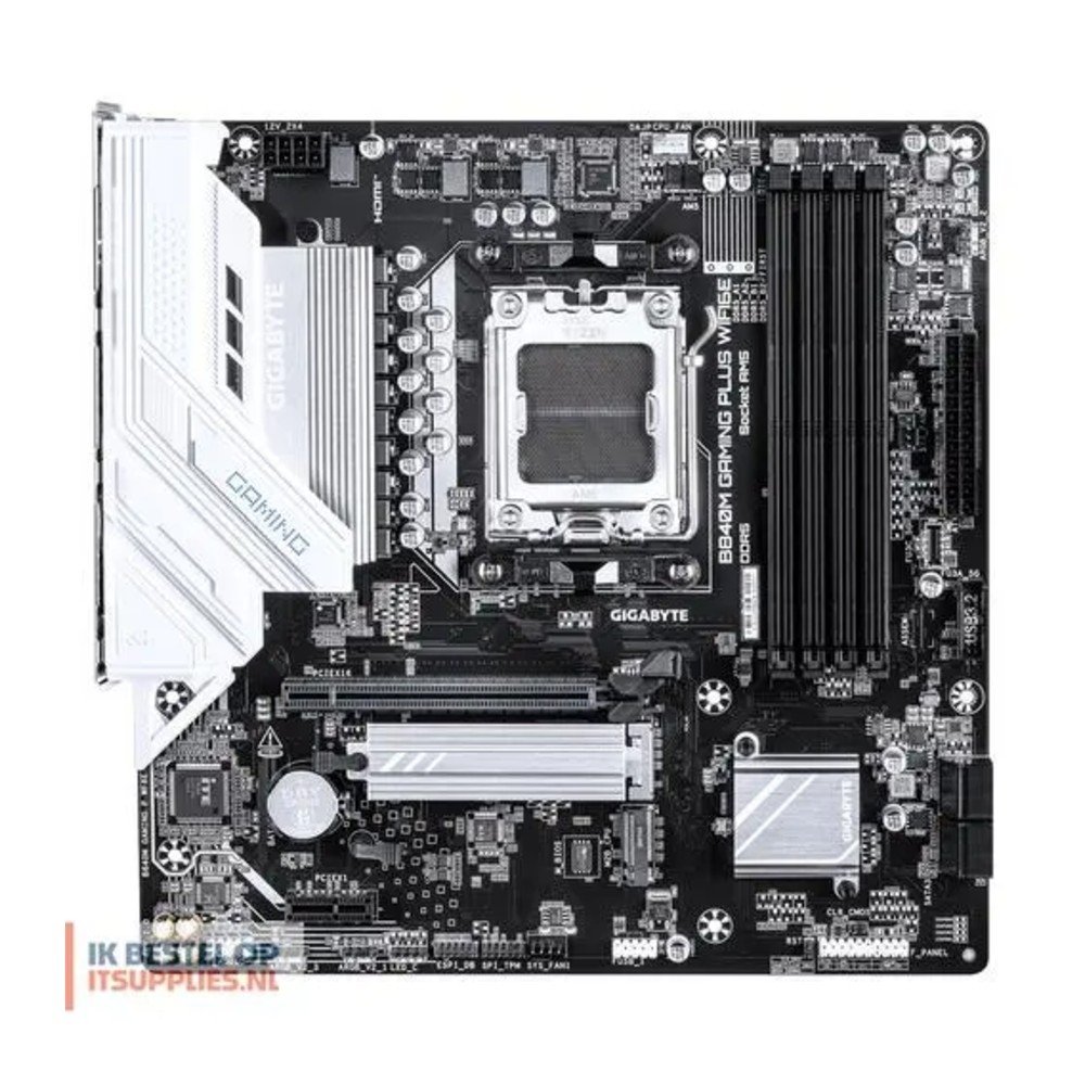 Placa Mãe Gigabyte B840M GAMING PLUS WIFI6E, AMD AM5, Micro ATX, DDR5, Wi-Fi 6E, Bluetooth, Preto - B840M GAMING PLUS WF6E 5