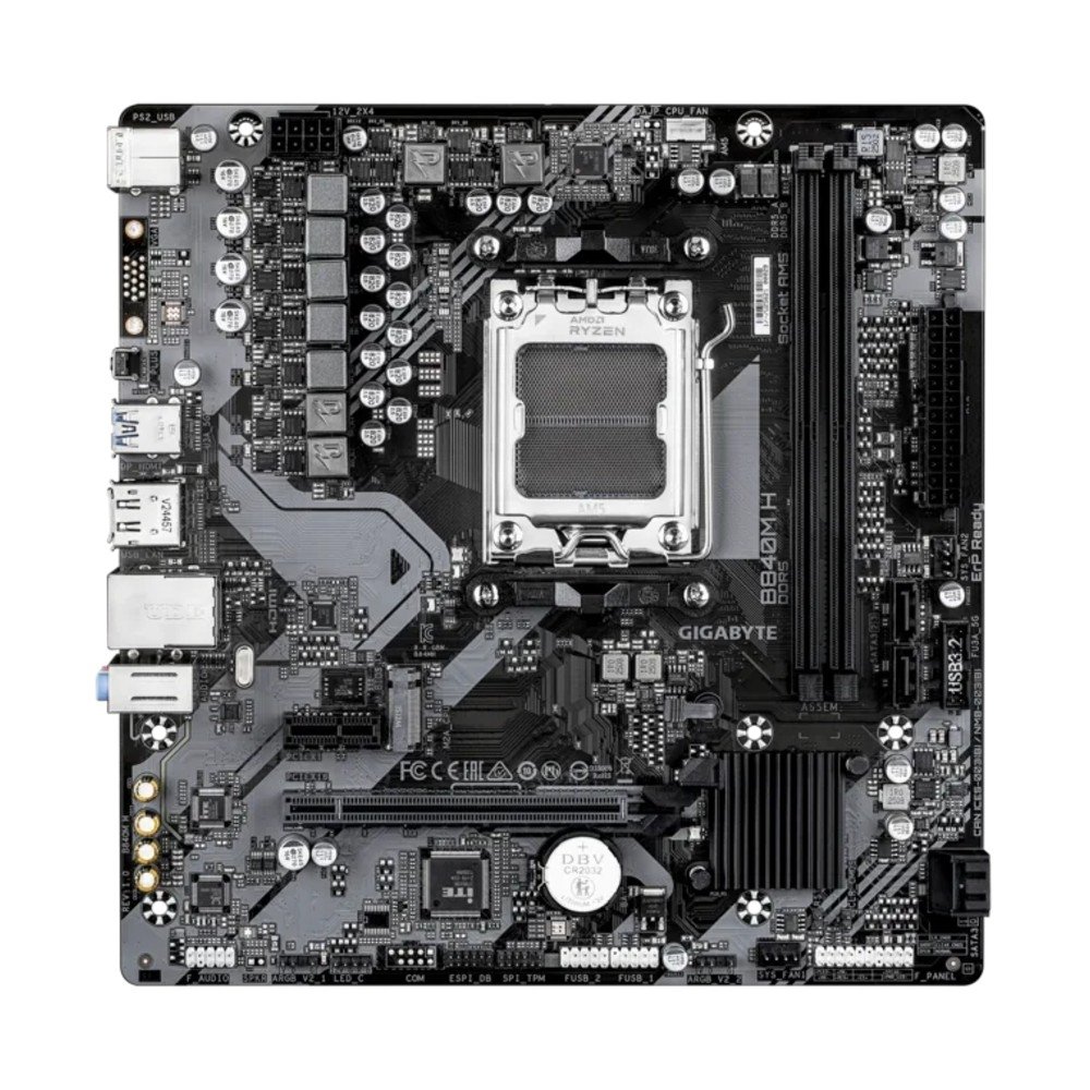 Imagem 2 de 4 do produto Placa Mãe Gigabyte B840M H, AMD AM5, Micro ATX, DDR5, Preto - B840M H