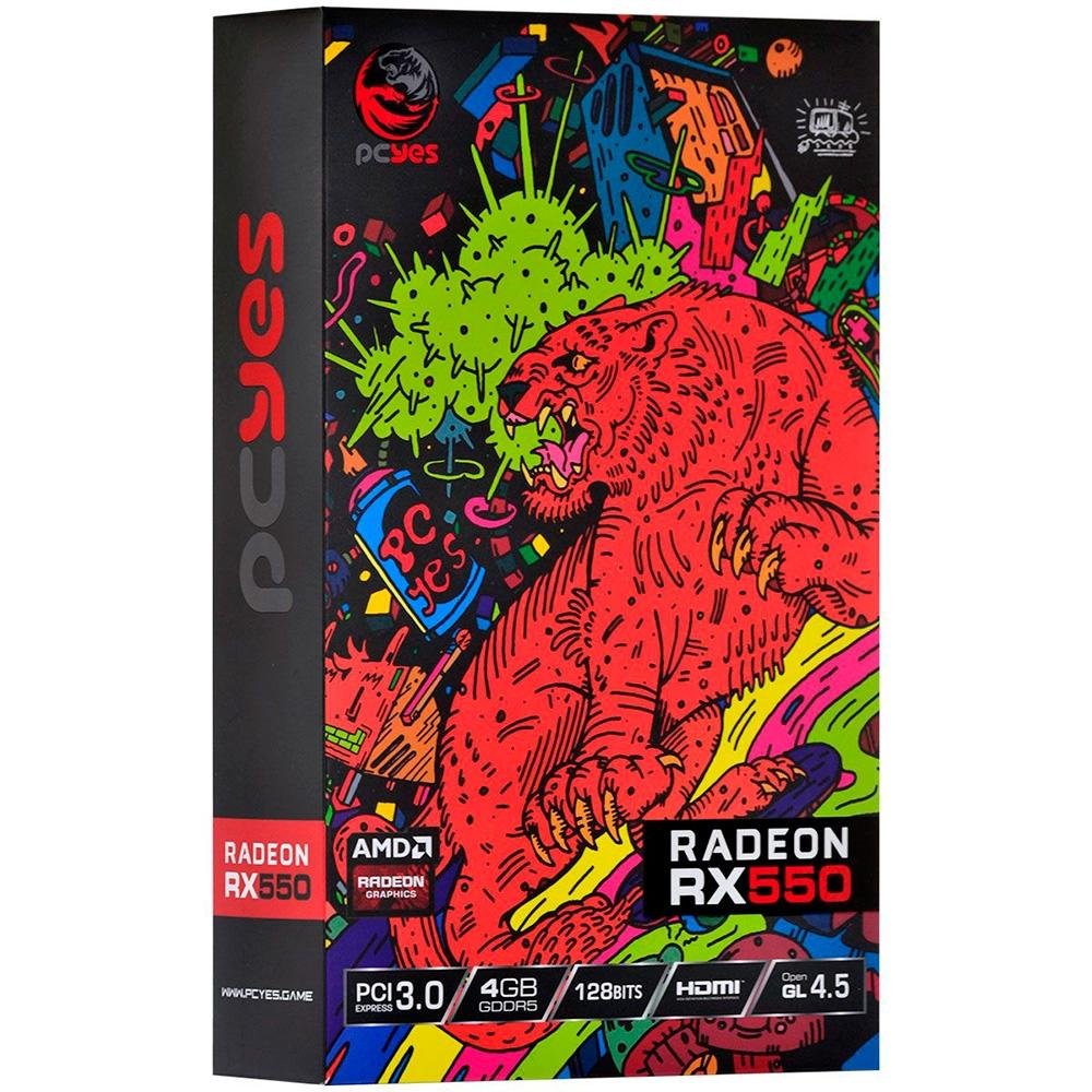 Imagem 6 de 6 do produto Placa de Vídeo PCYes AMD Radeon RX 550 4GB, GDDR5 - PJ550RX12804G5DF