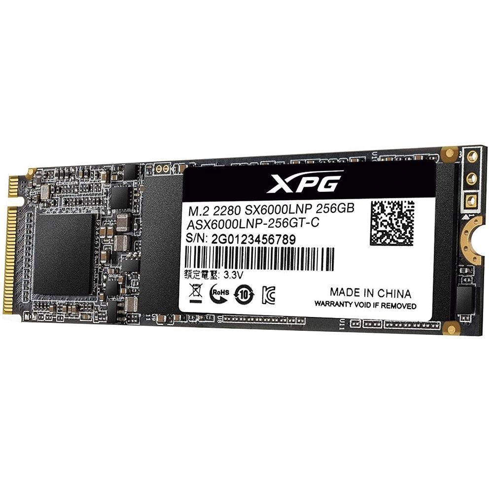 Imagem 3 de 4 do produto SSD Adata XPG SX6000 Lite, 256GB, M.2 NVMe, Leitura: 1800MB/s e Gravação: 900MB/s, Preto - ASX6000LNP-256GT-C