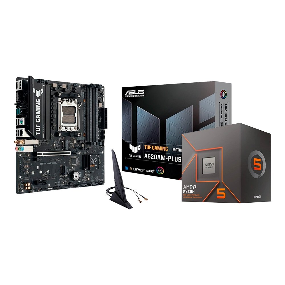 Processador AMD Ryzen 5 8500G + Placa Mãe ASUS TUF GAMING A620AM-PLUS WIFI