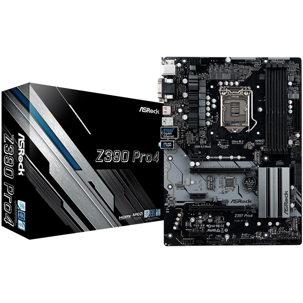 Placa-Mãe ASRock Z390 Pro4, Intel LGA 1151 | KaBuM!