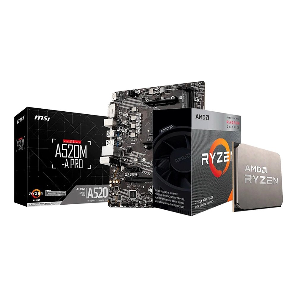 AMD Ryzen 3 3200G + MSI A520M-A PRO | KaBuM!