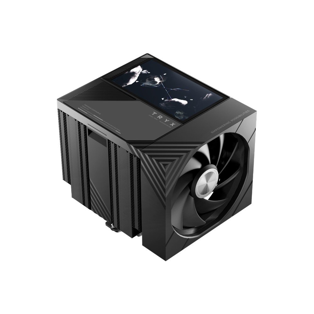 Air Cooler TRYX Turris T620, Dual Tower, Display LCD 5 Polegadas, 6 Heat Pipes, 2 Ventoinhas 120mm, AMD e Intel, Preto - H-T620N-DM2M-G0K