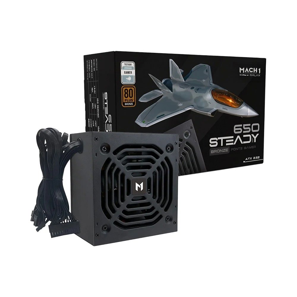 Imagem 6 de 9 do produto Gabinete Gamer Rise Mode Glass 06x, 6x Fans + Fonte MACH1 Steady, 650W
