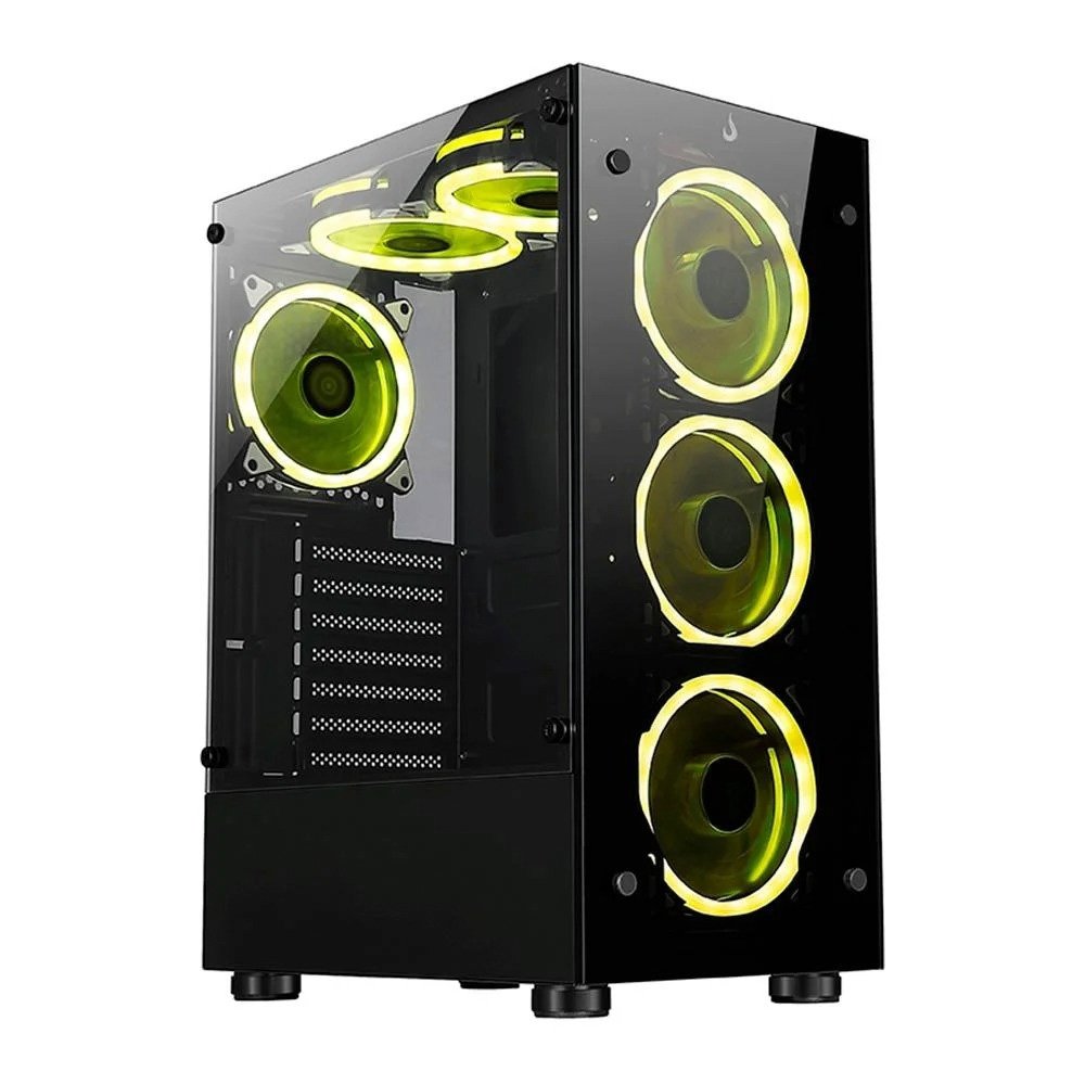 Imagem 3 de 9 do produto Gabinete Gamer Rise Mode Glass 06x, 6x Fans + Fonte MACH1 Steady, 650W