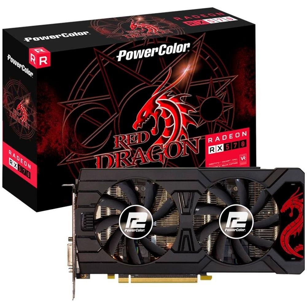 Placa de Vídeo PowerColor Red Dragon AMD Radeon RX | KaBuM!