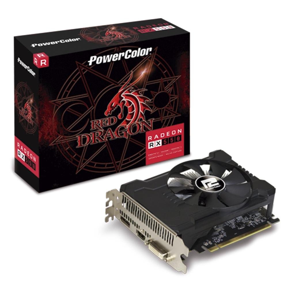 Placa de Vídeo PowerColor Red Dragon AMD Radeon RX 550 2GB, GDDR5 - AXRX 550 2GBD5-DHA/OC Placa de Vídeo PowerColor Red Dragon AMD Radeon RX 550 2GB, GDDR5 - AXRX 550 2GBD5-DHA/OC