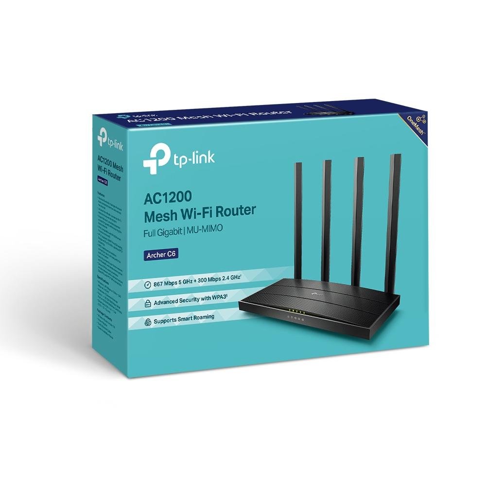 Roteador TP-Link Archer C6 AC1200, 10/100/1000Mbps, 4 Antenas