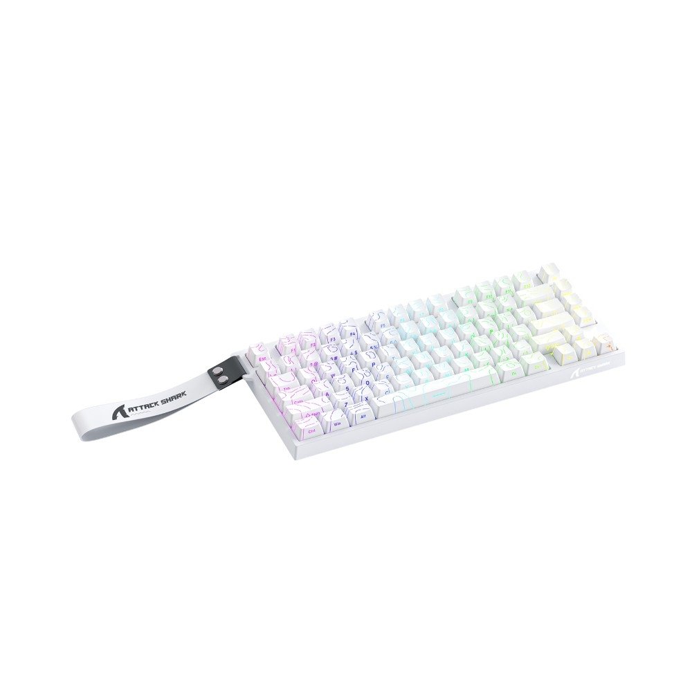 Teclado Magnético Gamer Attack Shark R82HE, Rapid Trigger, 8000Hz, 0.08ms, 75%, White Contour, Branco - AS-R82HE-WCL - view 4