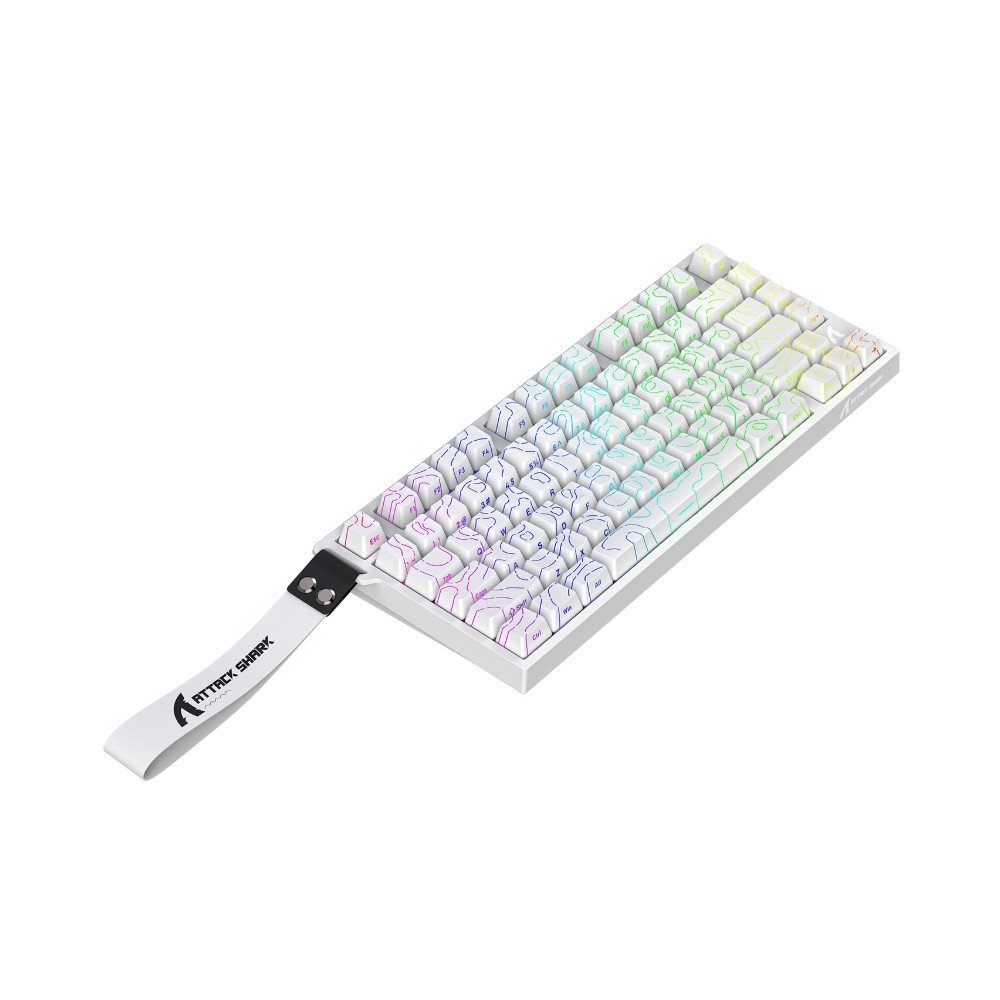 Teclado Magnético Gamer Attack Shark R82HE, Rapid Trigger, 8000Hz, 0.08ms, 75%, White Contour, Branco - AS-R82HE-WCL - view 3