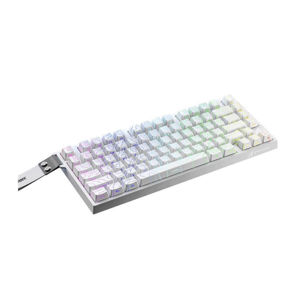 Teclado Magnético Gamer Attack Shark R82HE, Rapid Trigger, 8000Hz, 0.08ms, 75%, White Contour, Branco - AS-R82HE-WCL - view 5