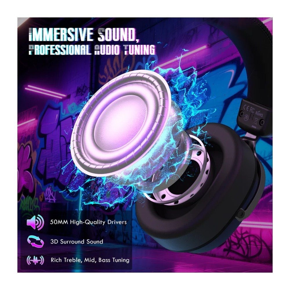 Imagem 5 de 8 do produto Headset Gamer Sem Fio Attack Shark L30 Pro, Bluetooth, Som Surround, Preto - L30PRO