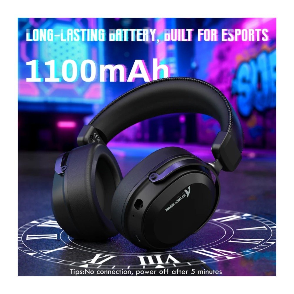 Imagem 7 de 8 do produto Headset Gamer Sem Fio Attack Shark L30 Pro, Bluetooth, Som Surround, Preto - L30PRO